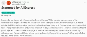 Scammed by AliExpress 2